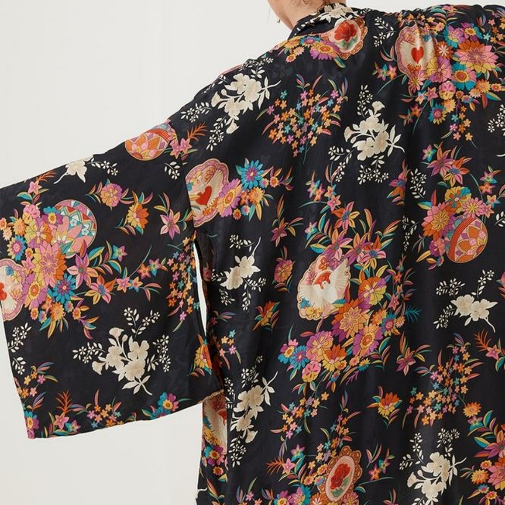 Spell Designs Leo Maxi Robe Kimono Charcoal S / M - Picture 4 of 16